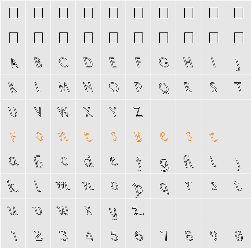 FZ BASIC 15 HOLLOW LEFTY Character Map