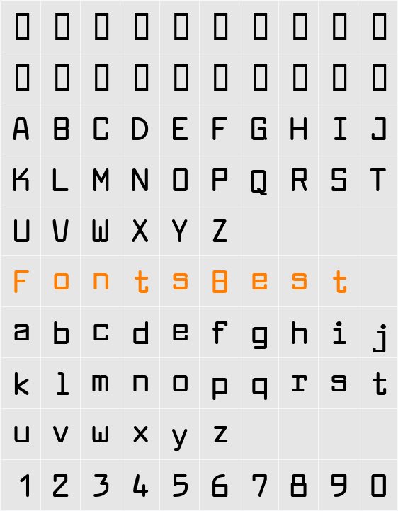 Larabiefont Character Map