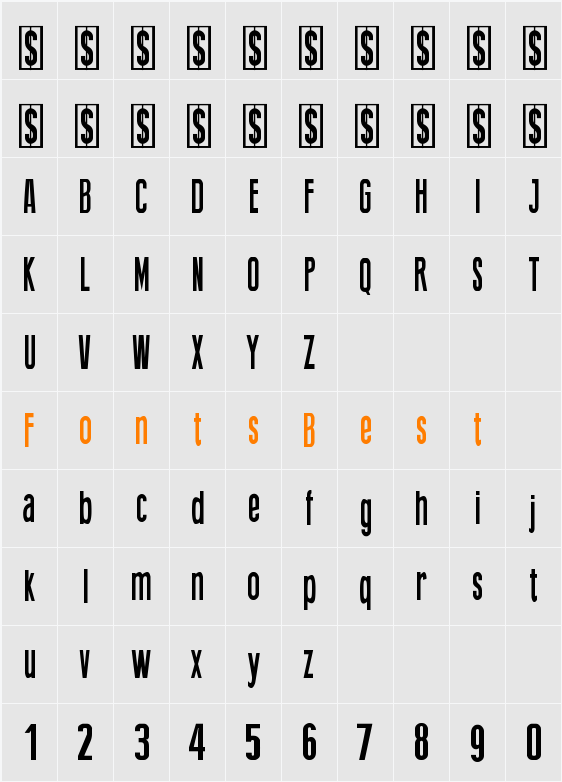 Thing Press Character Map
