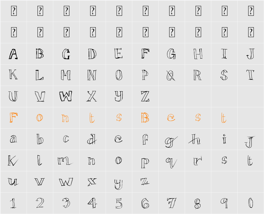 TicTacToe Character Map