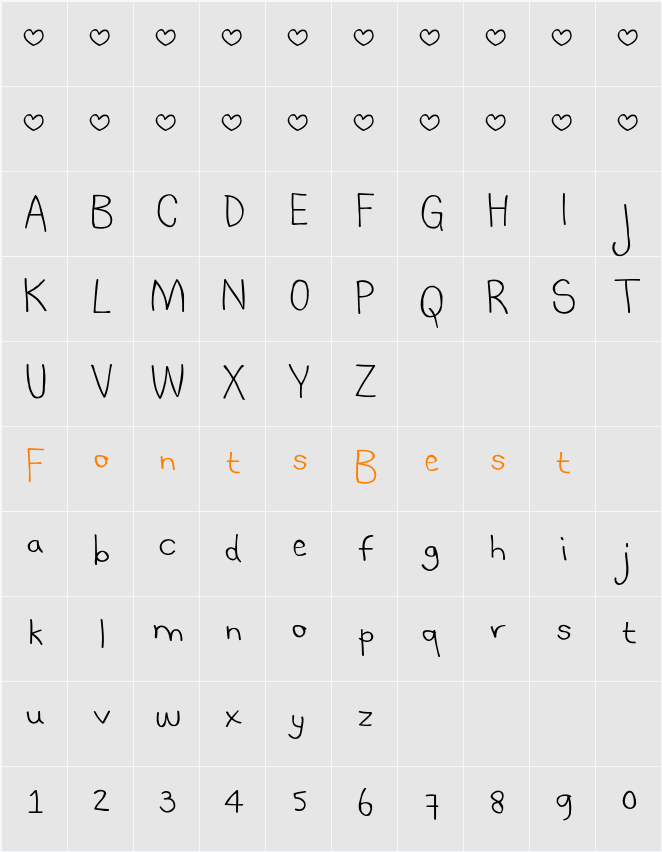 Demisol Script Ext Character Map