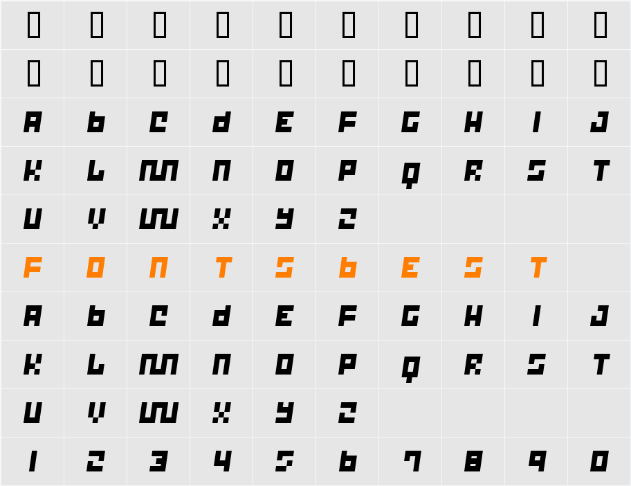 Trick 12 Character Map