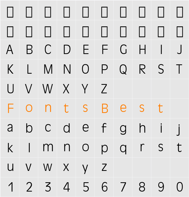 Incised901 Lt BT Character Map