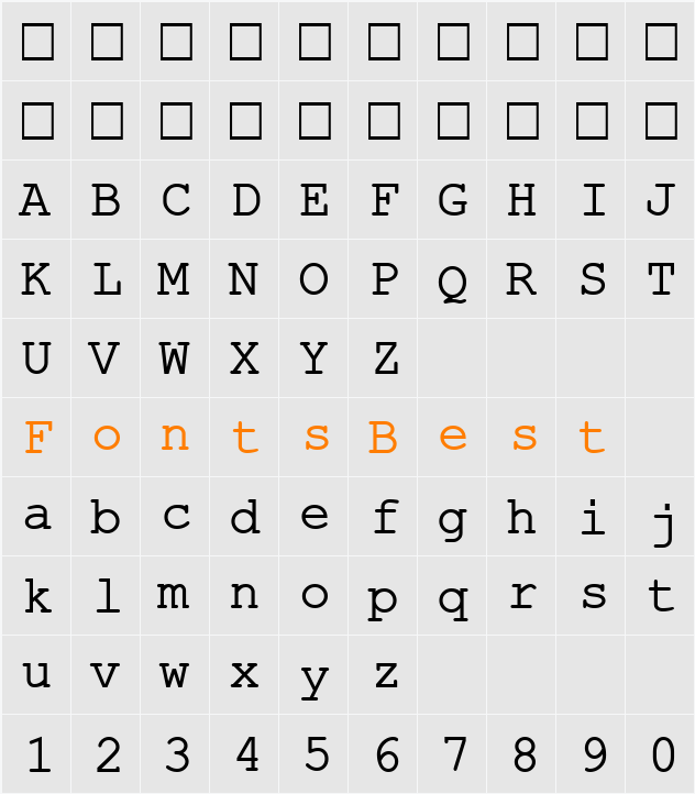 ER Kurier 1251 Character Map