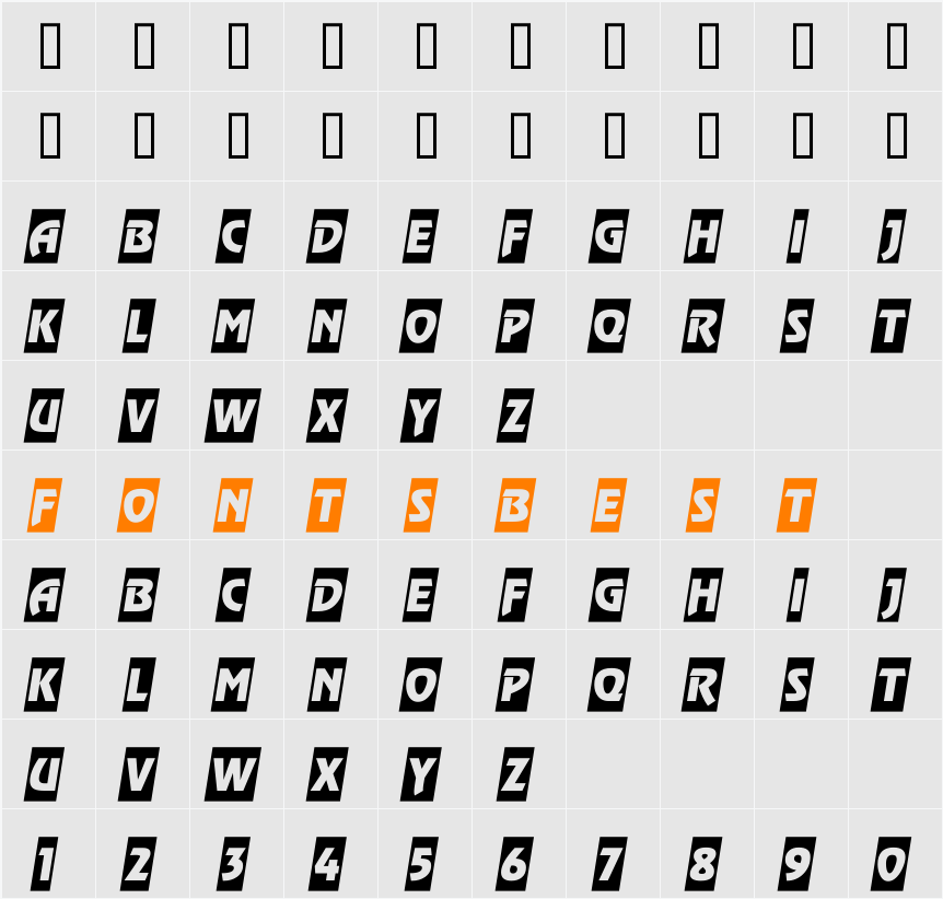 a_RewinderTitulSlgObl Character Map