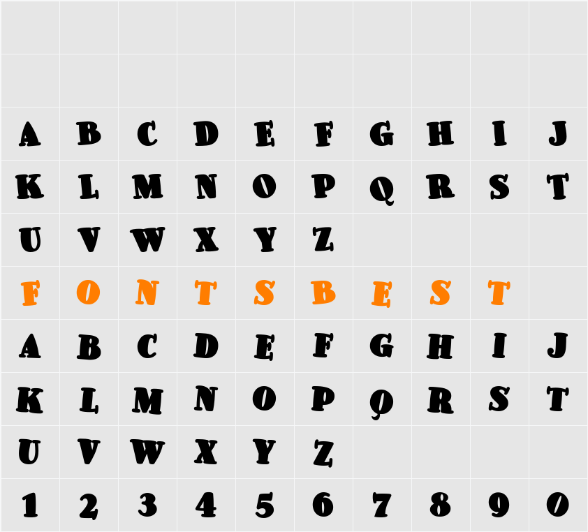 Pleasingly Plump NF Character Map