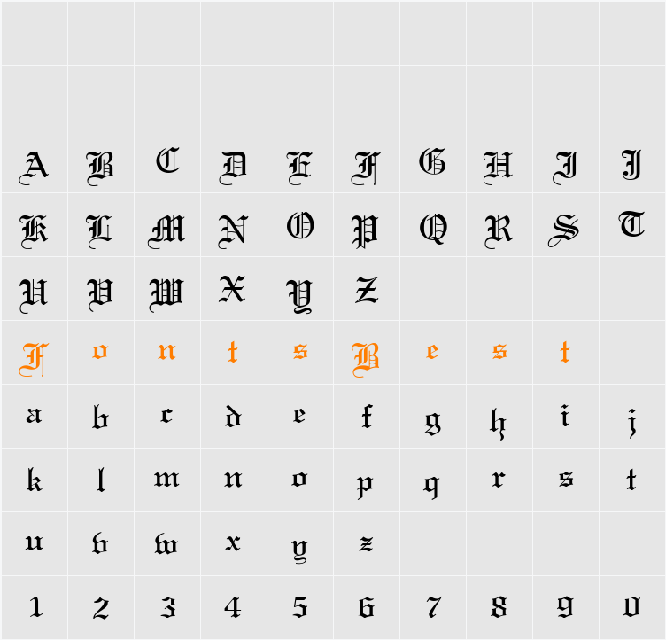 Linotext-Light Character Map
