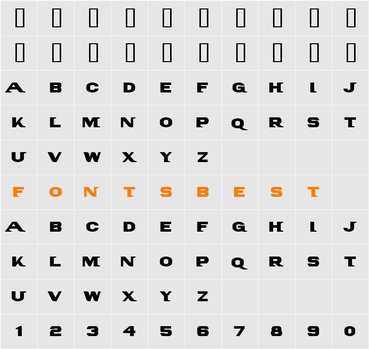PanAm LogoText Character Map