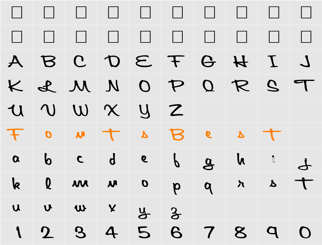 ScriptWriterText Character Map