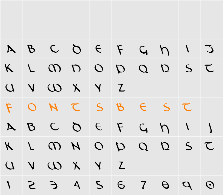 Tristram Leftalic Character Map