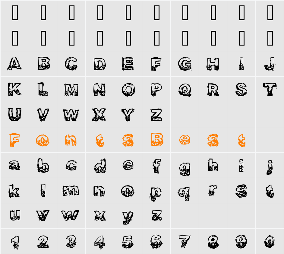 DirtyUncle Character Map