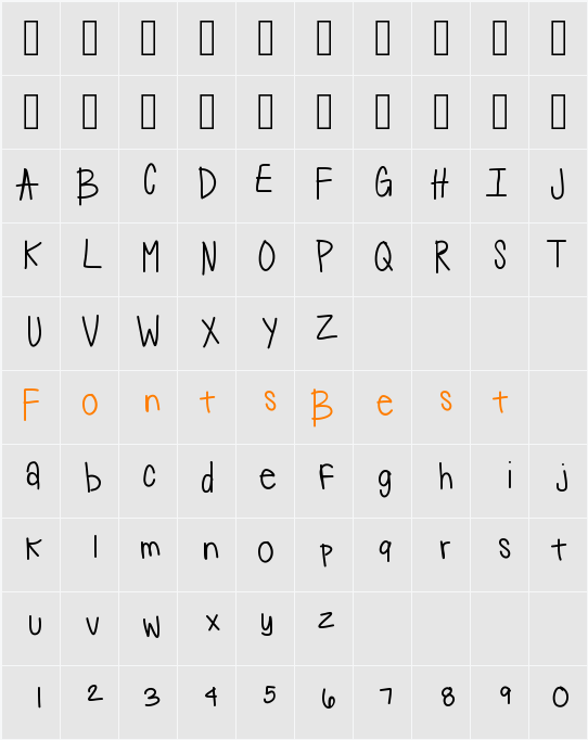 Suji Character Map