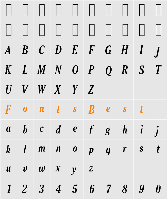 Thyssen J Character Map