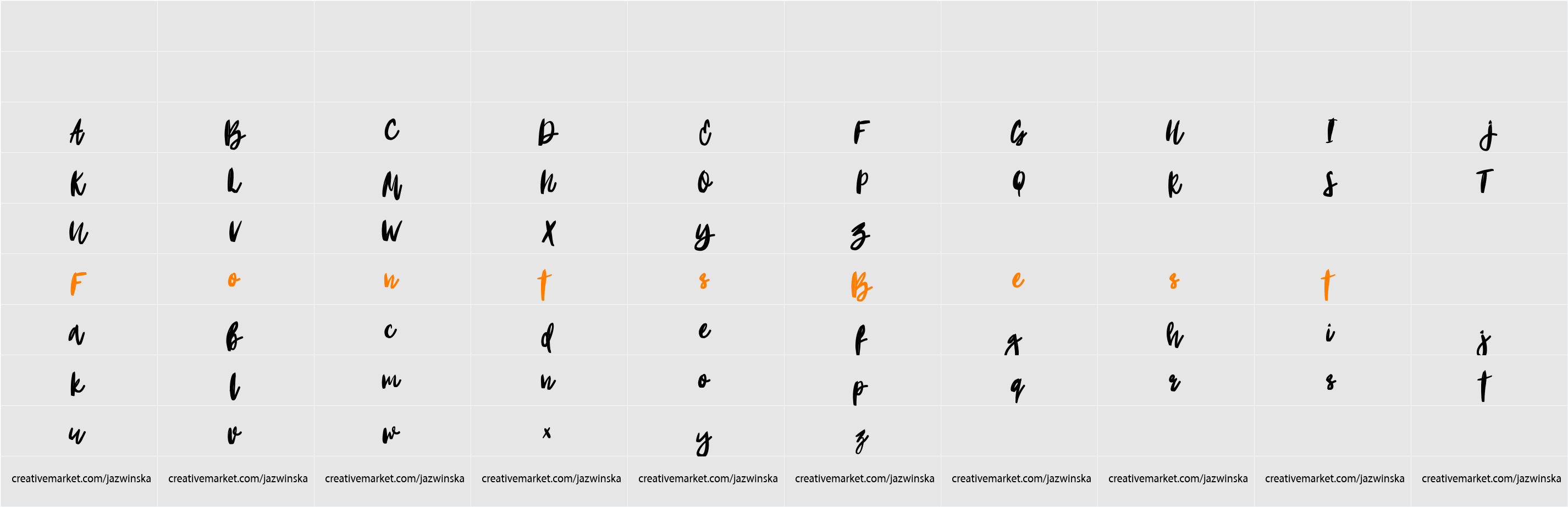 Portobesto Character Map