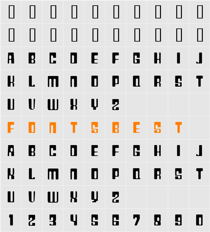 Plastic No.28 Character Map