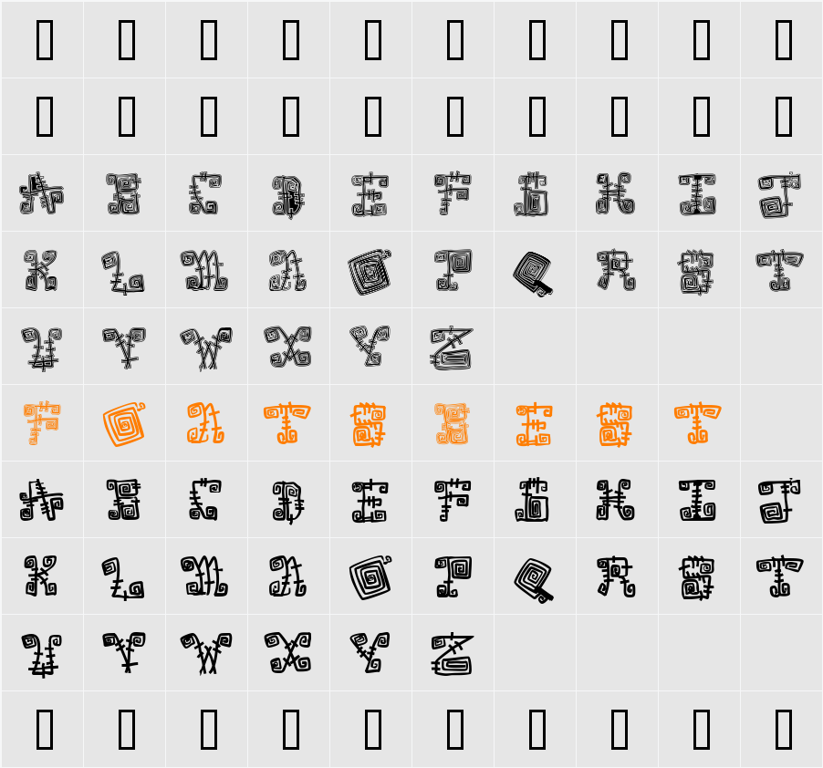 Spazzz Caps Character Map