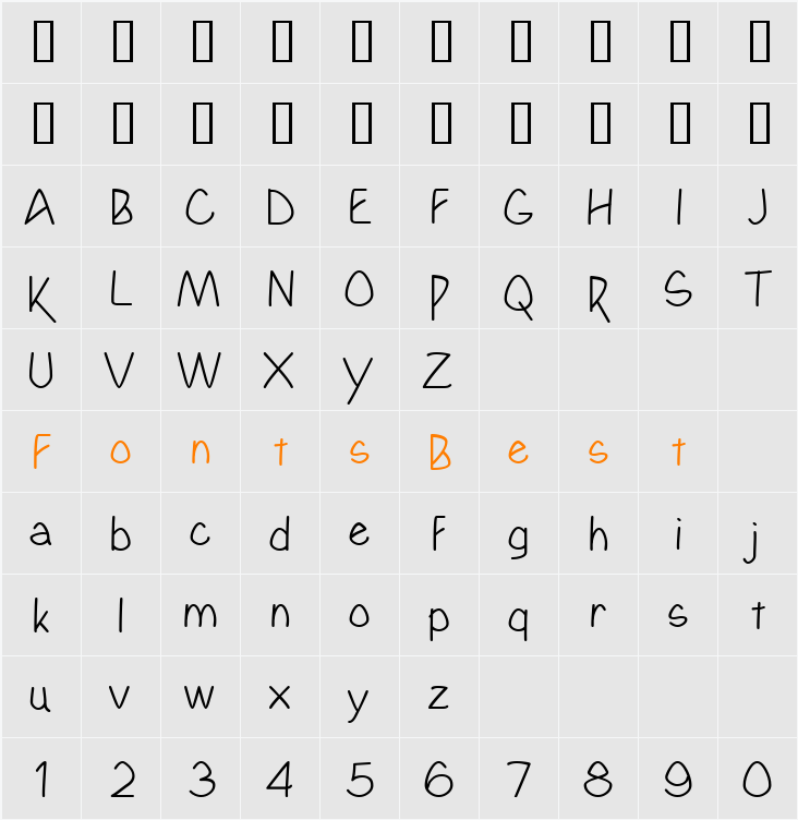 Yahosch Character Map