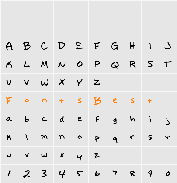 Write It Right Character Map