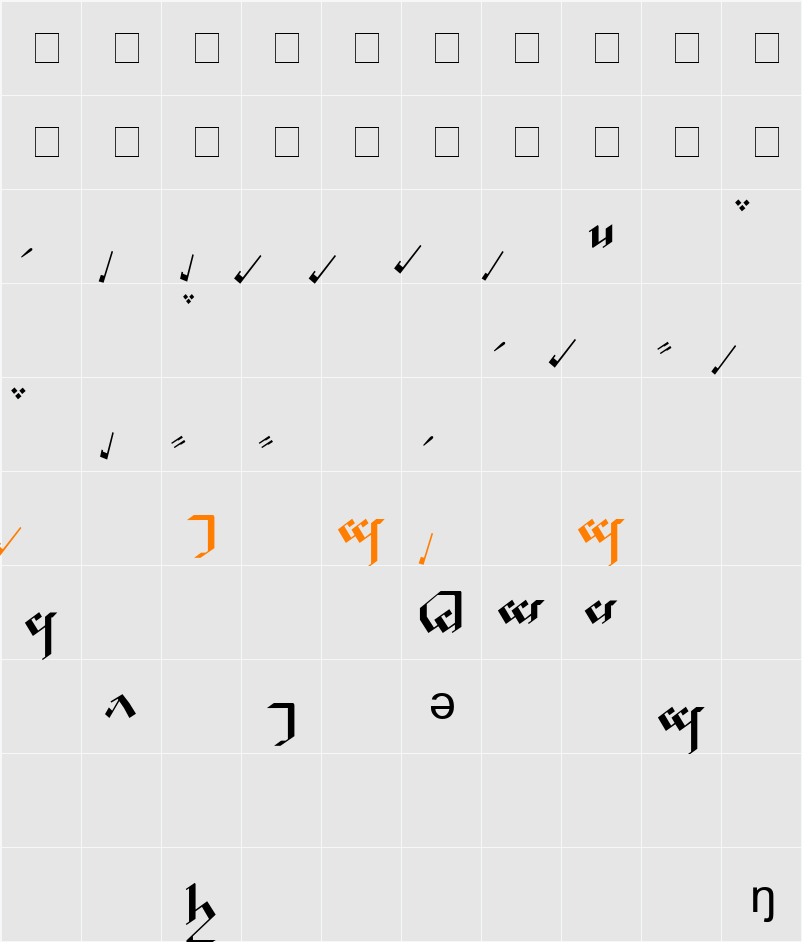 Tengwar Noldor-A Character Map