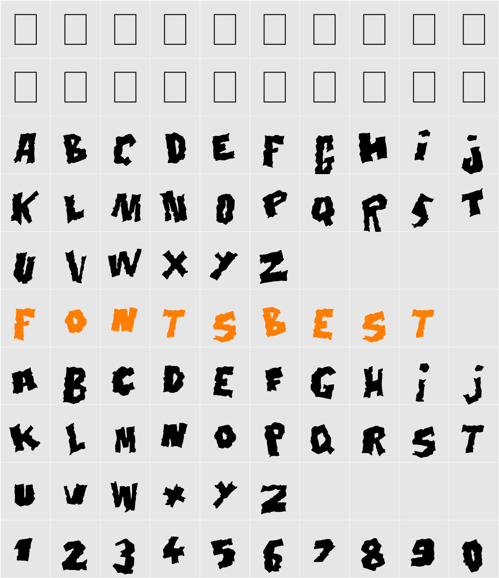 Doonga Black Character Map