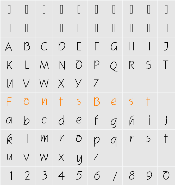 532-CAI978 Character Map