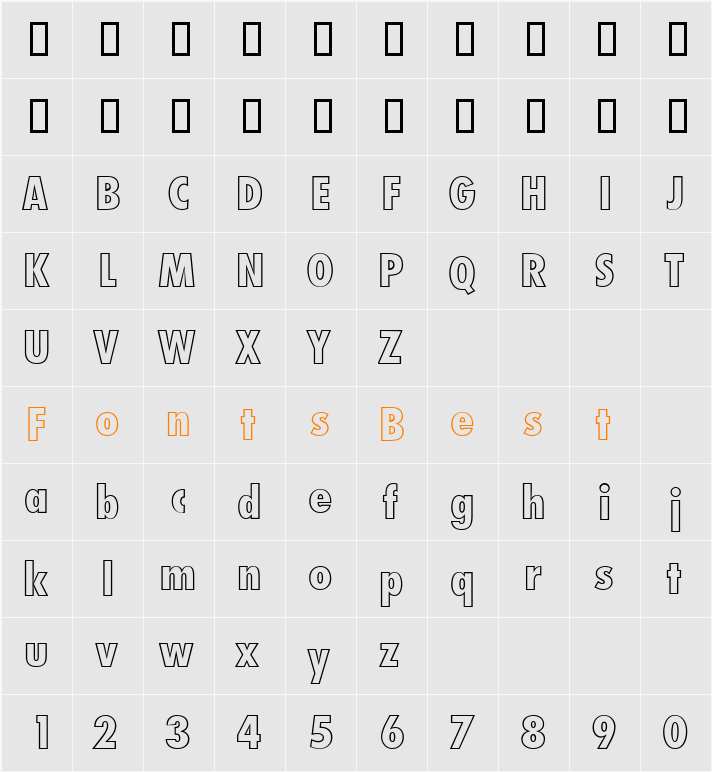 FutoralCoOutDB Character Map