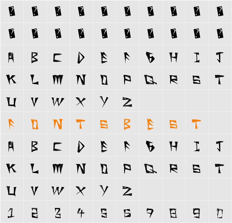 SlightRocking Character Map