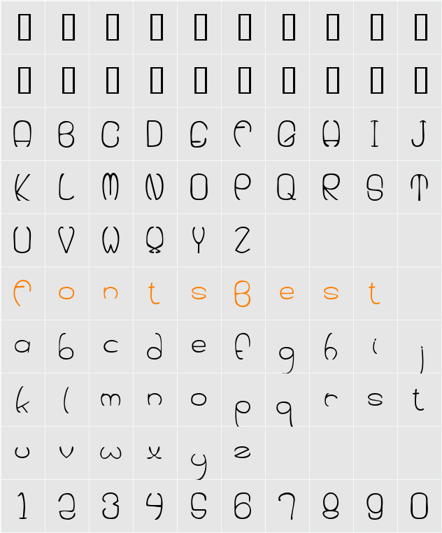 Huevo Character Map
