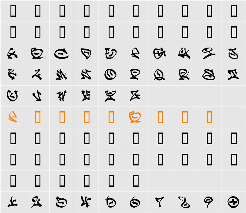 GRAFFPITY Character Map
