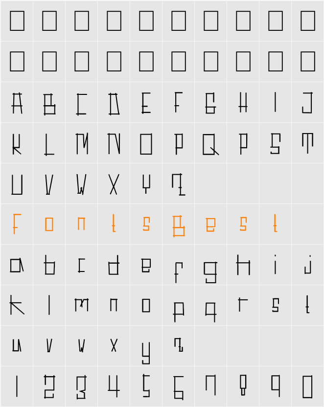 Styckpo Character Map