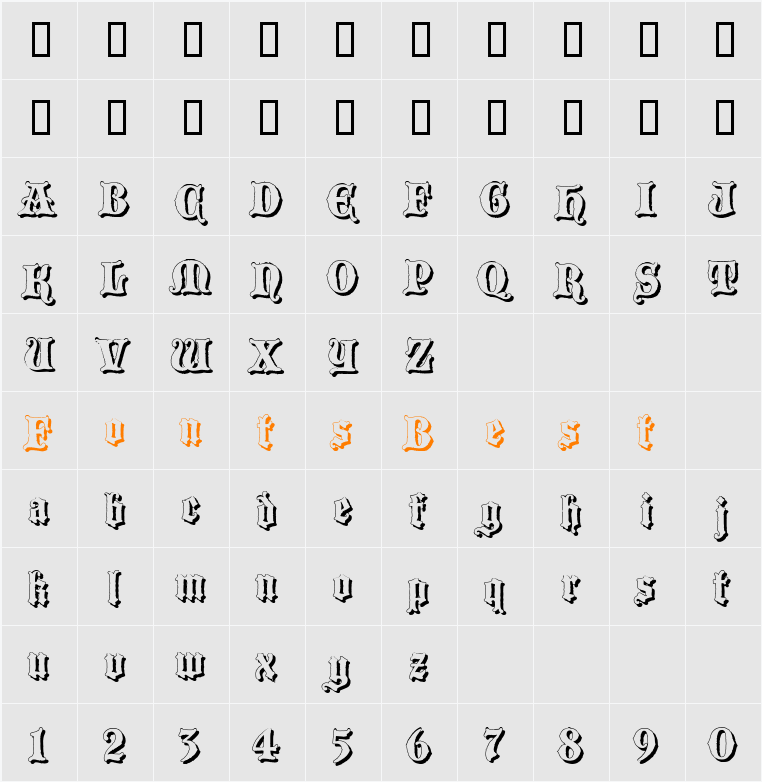 BlackwoodCastleShadow Character Map