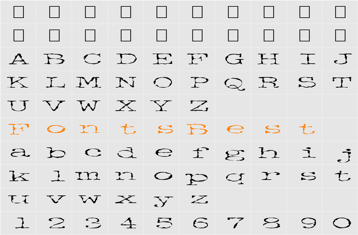 FZ DIGITAL 2 EX Character Map