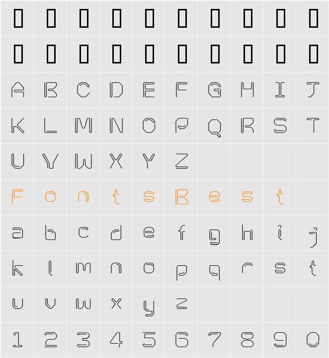 KneeonRegular Character Map