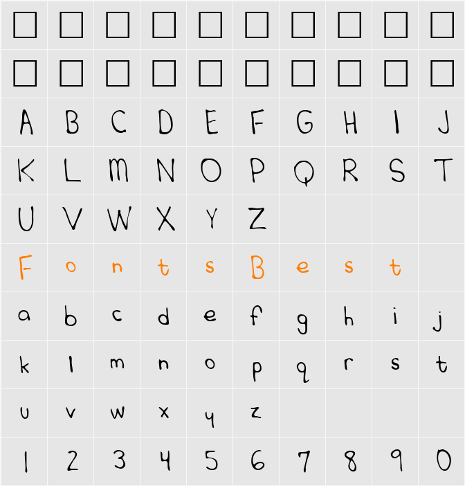 RobinsHand Character Map