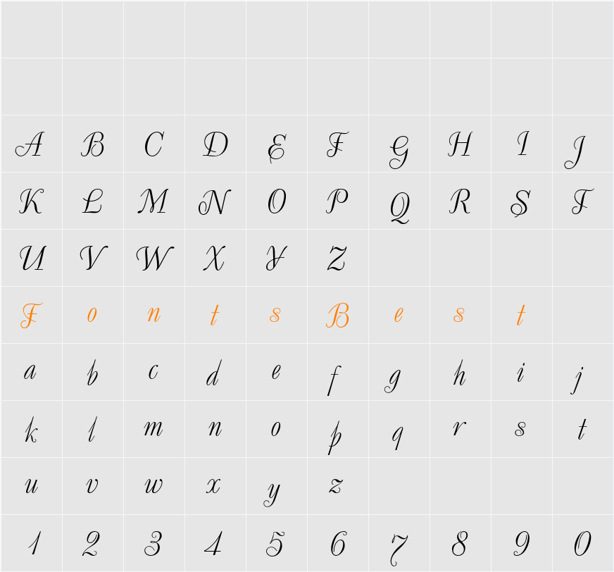 DecorC Character Map