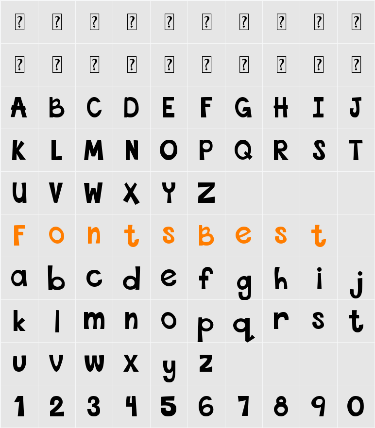 THIS FONT IS BOLD Character Map