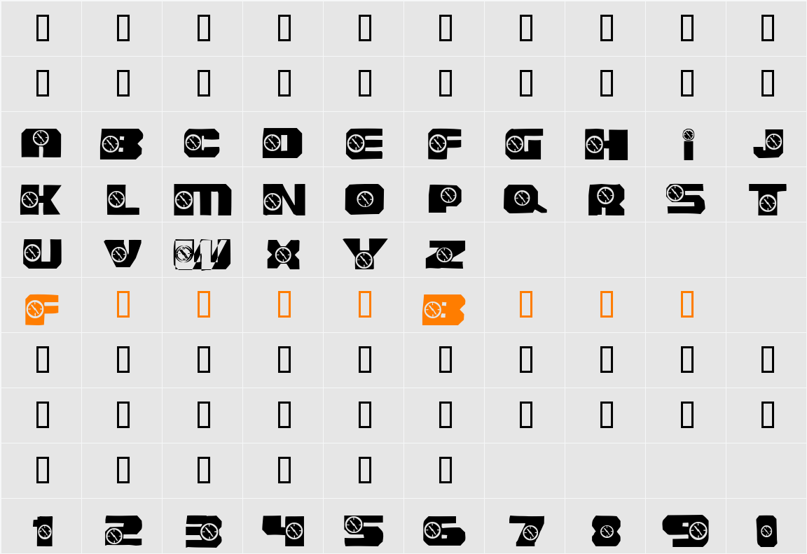 Sans of Time Character Map