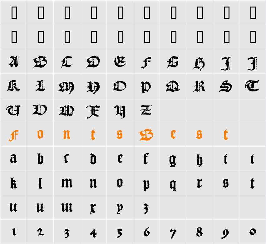 1492_Quadrata_lim Character Map