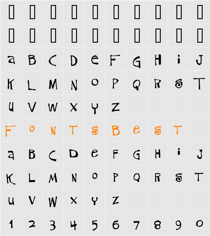 DenneyOne Character Map