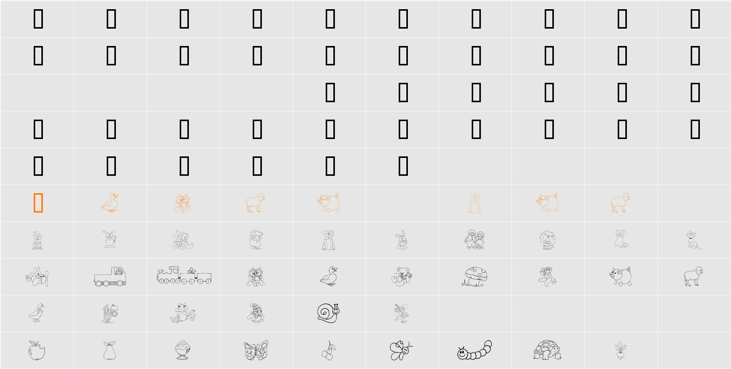 KiddyDing Character Map