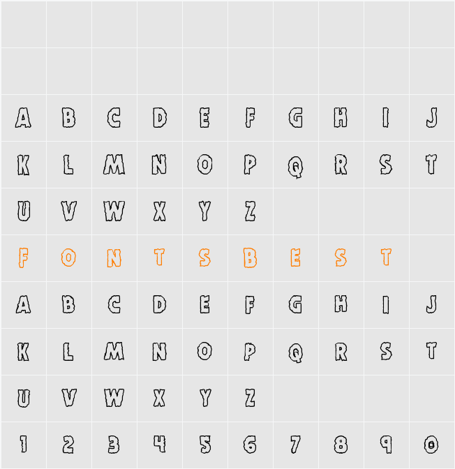 Horroween Outline Character Map