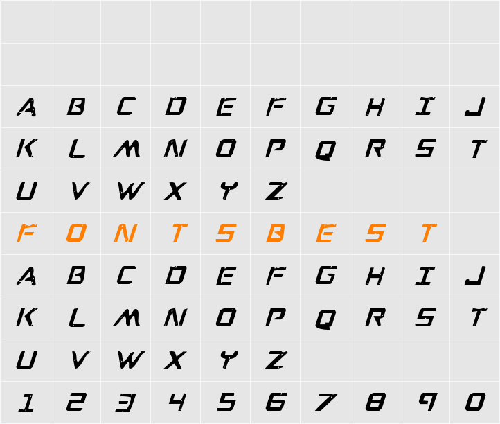 War Eagle Condensed Character Map
