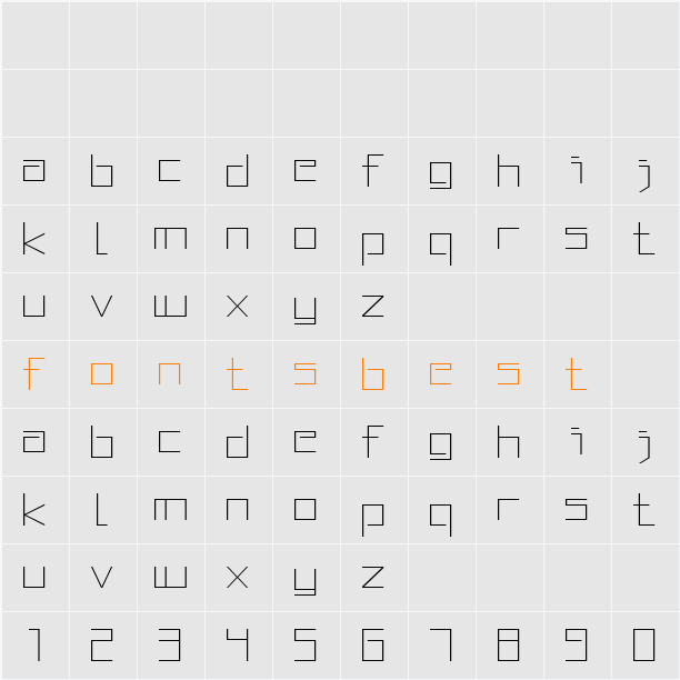 Squared Display Character Map