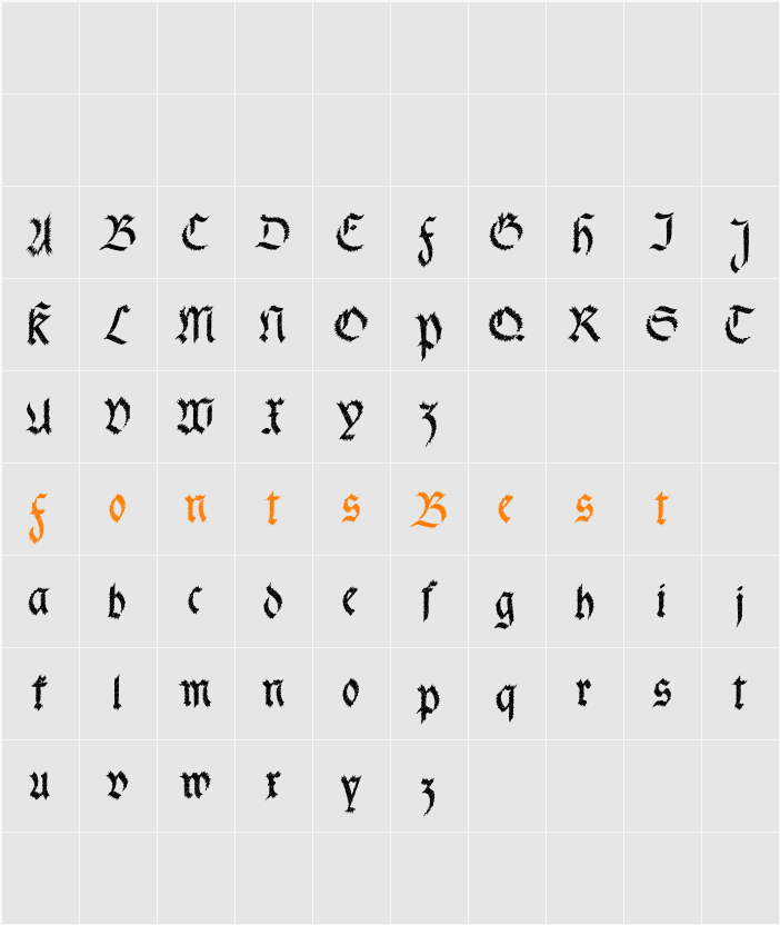 fracta Character Map
