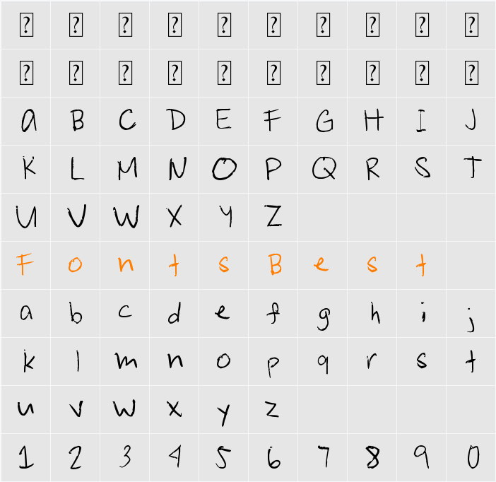 Joshua Senapelo Font Character Map