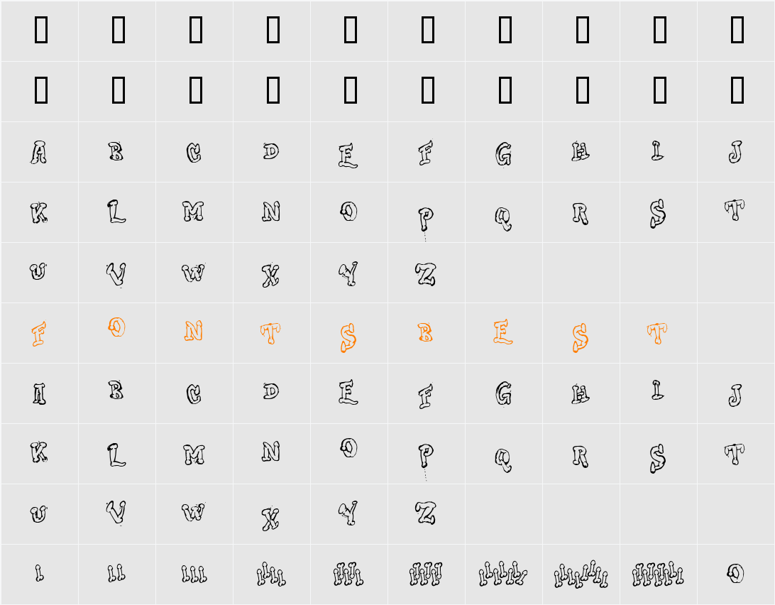 Dong Character Map