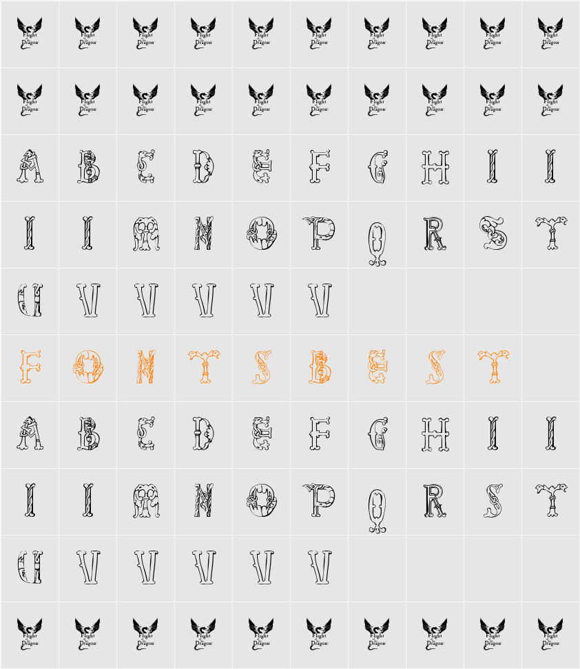 Library of Minerva, 9th c. Character Map