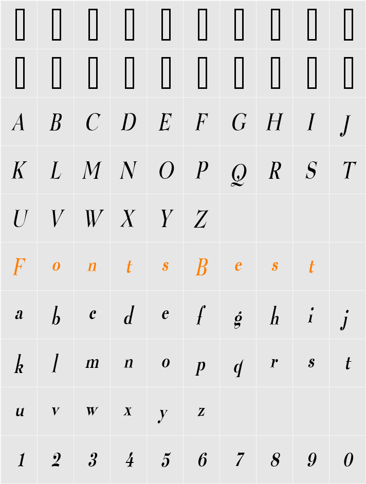 Luciano Thin Character Map