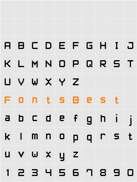 Pixel Font7 Character Map