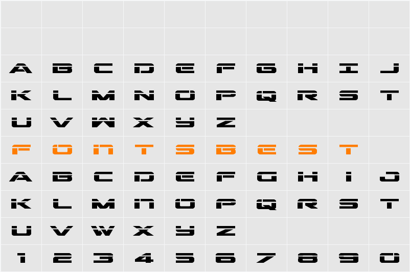 Outrider Laser Bold Character Map